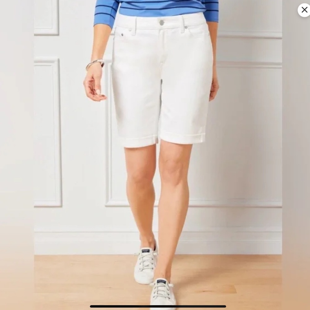 Talbots Flawless Girlfriend Short White Denim Size 12P